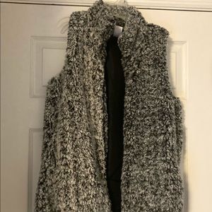 Brittany Black fuzzy vest